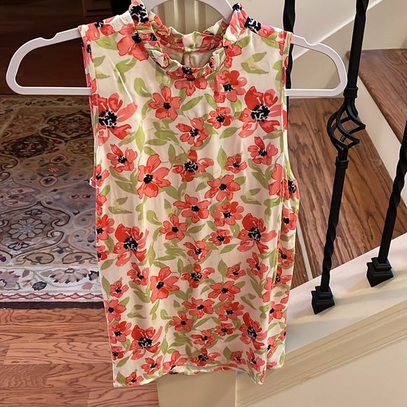 CALLIE PINK FLORAL RUFFLE TANK/NWT/Small - Picture 12 of 15